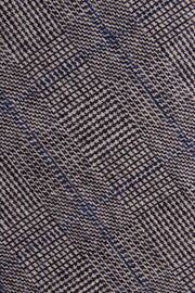 Close up of Grey Blue Prince of Wales Tweed Tie 