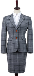 Light Grey Tattersall Tweed Jacket Womens