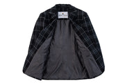 Black Plaid Overcheck Tweed Jacket Womens