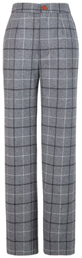 Light Grey Tattersall Tweed Trousers Womens
