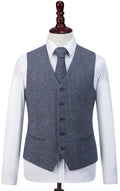 Grey Blue Barleycorn Tweed Waistcoat