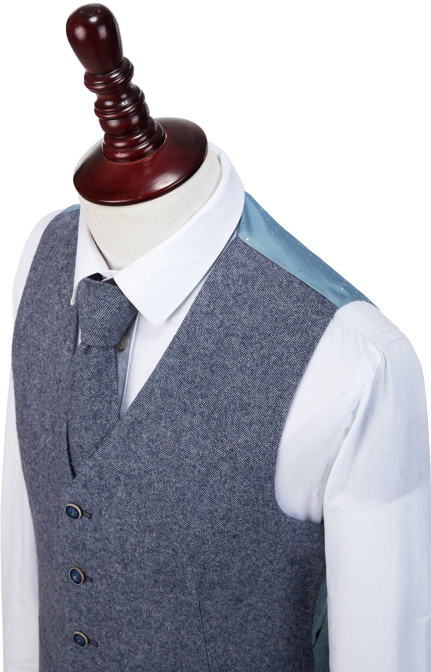Grey Blue Barleycorn Tweed Suit