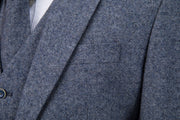 Grey Blue Barleycorn Tweed Jacket