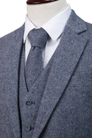 Grey Blue Barleycorn Tweed Bespoke
