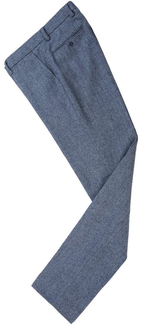 Grey Blue Herringbone Tweed Bespoke