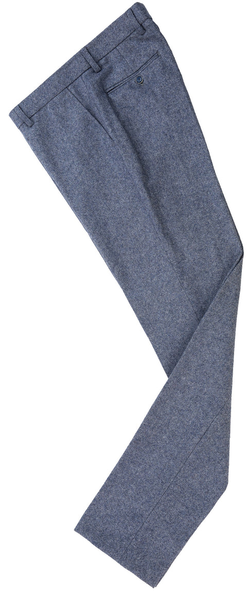 Grey Blue Barleycorn Tweed Trousers