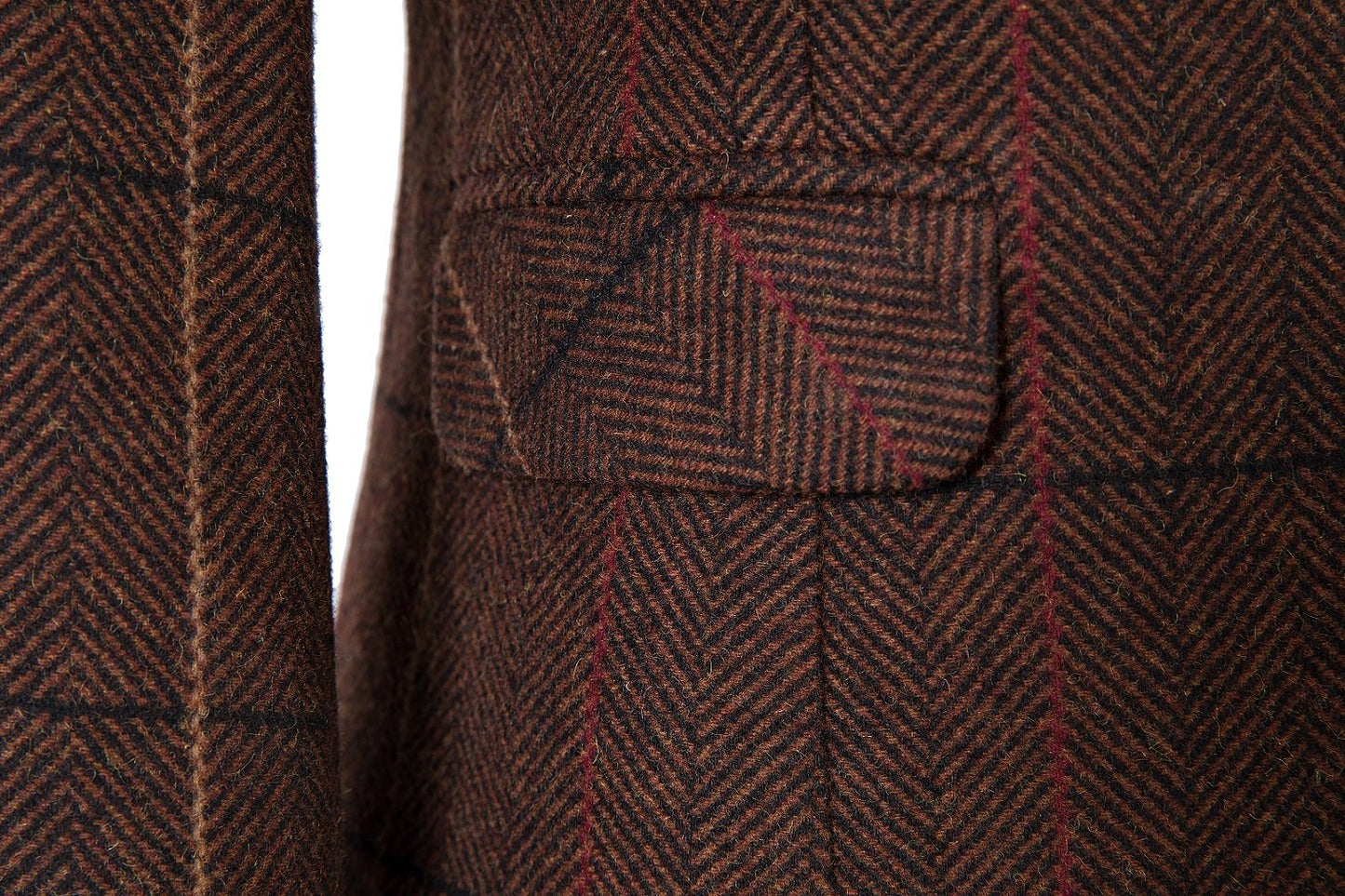 Brown Overcheck Twill Tweed Suit Womens