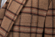 Light Brown Windowpane Plaid Tweed Jacket