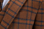 Chestnut Windowpane Plaid Tweed Jacket