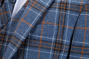 Blue Plaid Overcheck Tweed Jacket
