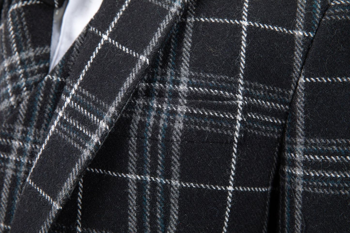 Black Plaid Overcheck Tweed Jacket