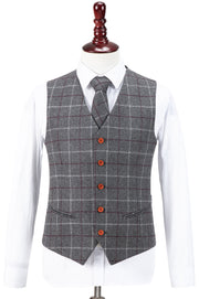 Grey Tattersall Tweed Waistcoat