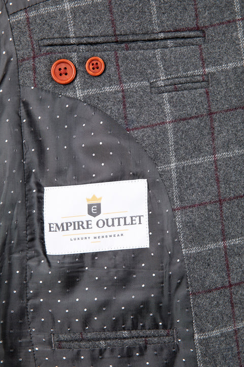 Grey Tattersall Tweed Jacket
