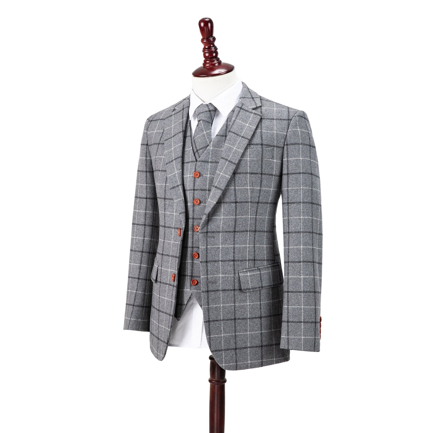 Light Grey Tattersall Tweed Suit