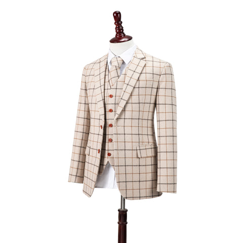 Cream Tattersall Tweed Jacket