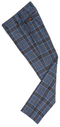Blue Plaid Overcheck Tweed Trousers
