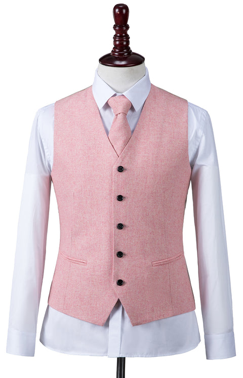 Pink Twill Tweed 3 Piece Suit