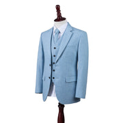 Light Blue Twill Tweed Jacket