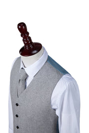Light Grey Twill Tweed Waistcoat