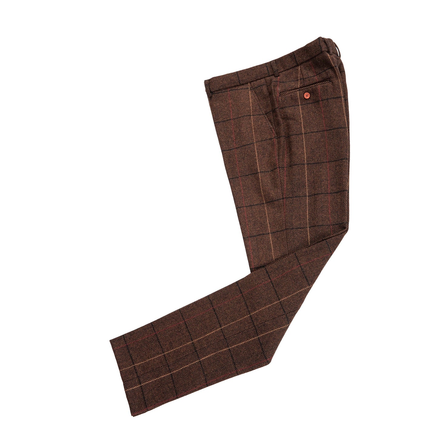 Brown Overcheck Herringbone Tweed Suit