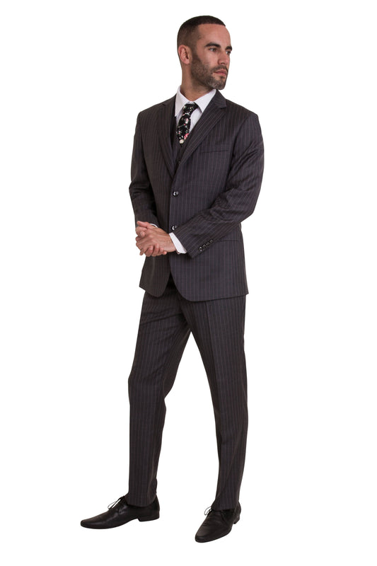 Dark Grey Pinstripe Empire Elite Suit