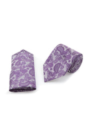 Purple Paisley Tie & Pocket Square 