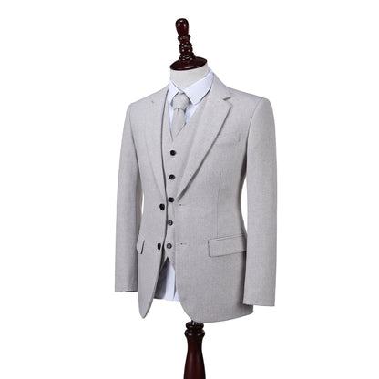 Cream Twill Tweed Suit
