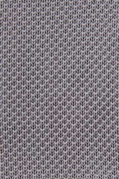 Close up of Silver Knitted Tie 