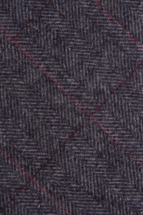 Close up of Traditional Grey Estate Herringbone Tweed Tie