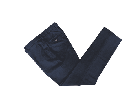 Navy Herringbone Tweed Trousers