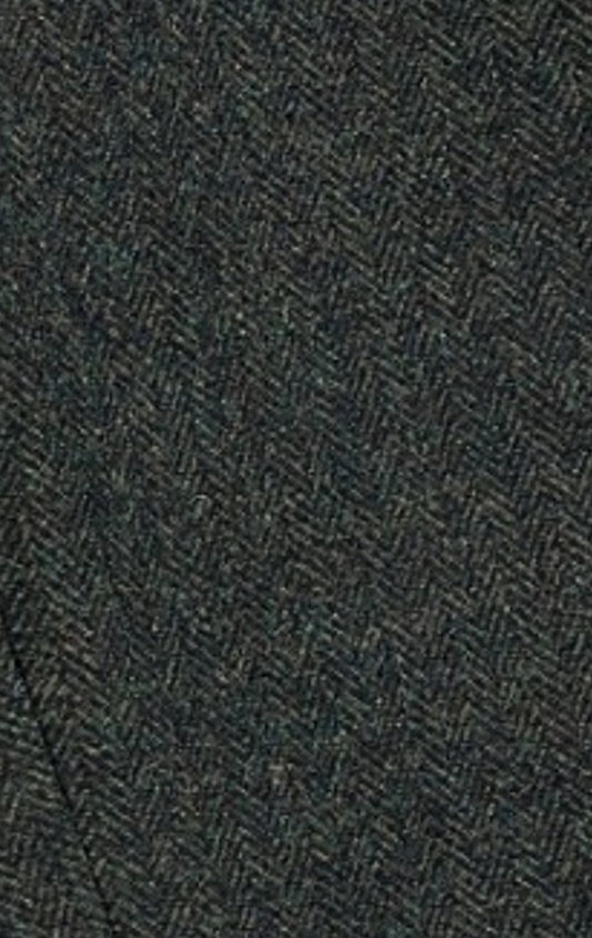 Green Herringbone Tweed Tie