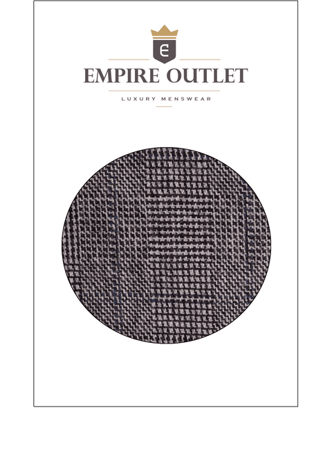 Grey Blue Prince of Wales Tweed Fabric Sample