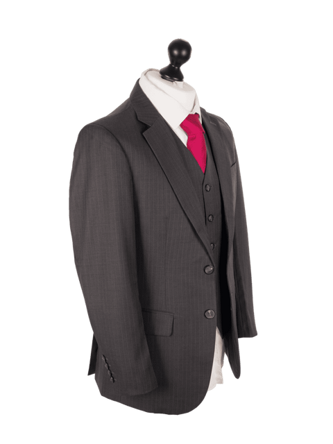 Charcoal Italian Pinstripe Worsted Wool Jacket