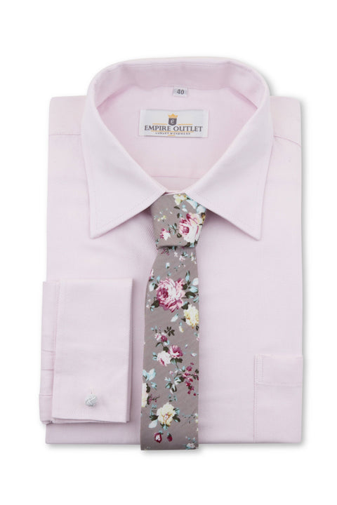 Luxury Pink Twill Shirt - Double Cuff