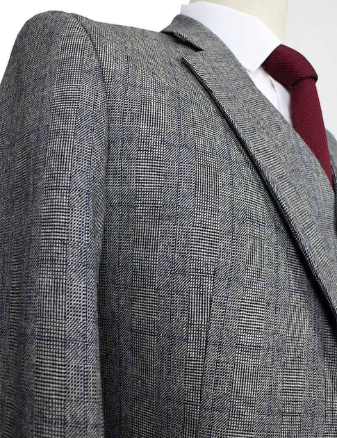Grey Blue Prince of Wales Tweed Jacket – Empire Outlet