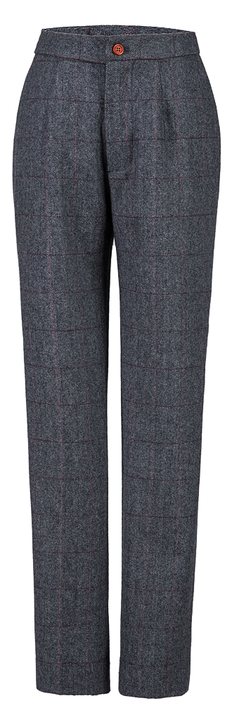 Traditional Grey Estate Herringbone Tweed Trousers Womens