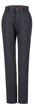 Dark Grey Estate Herringbone Tweed Trousers Womens