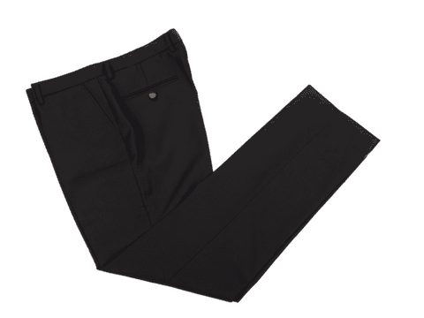 Classic Black Worsted Wool Trousers