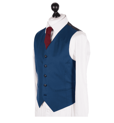 Royal Blue Worsted Wool Waistcoat